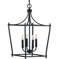 Progress Lighting Parkhurst Collection Black Four-Light Foyer P500214-031